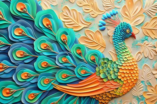 工艺品3d立体浮雕孔雀 海报设计 下载请至来源处